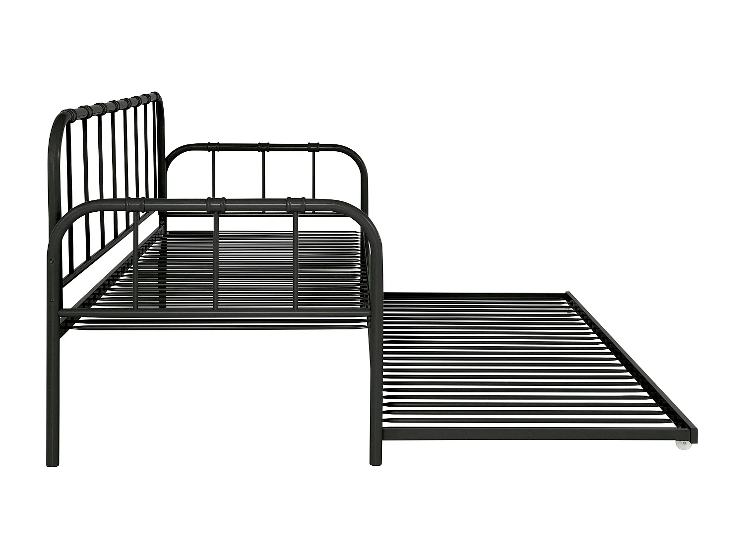 Aaron | Cama de dia 90x200 cm Preto em Metal