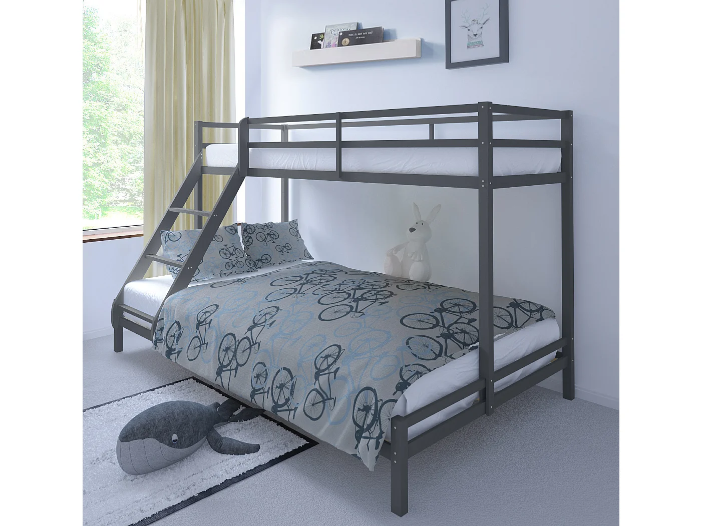 Alpi2 stapelbedBed 140 Grijs