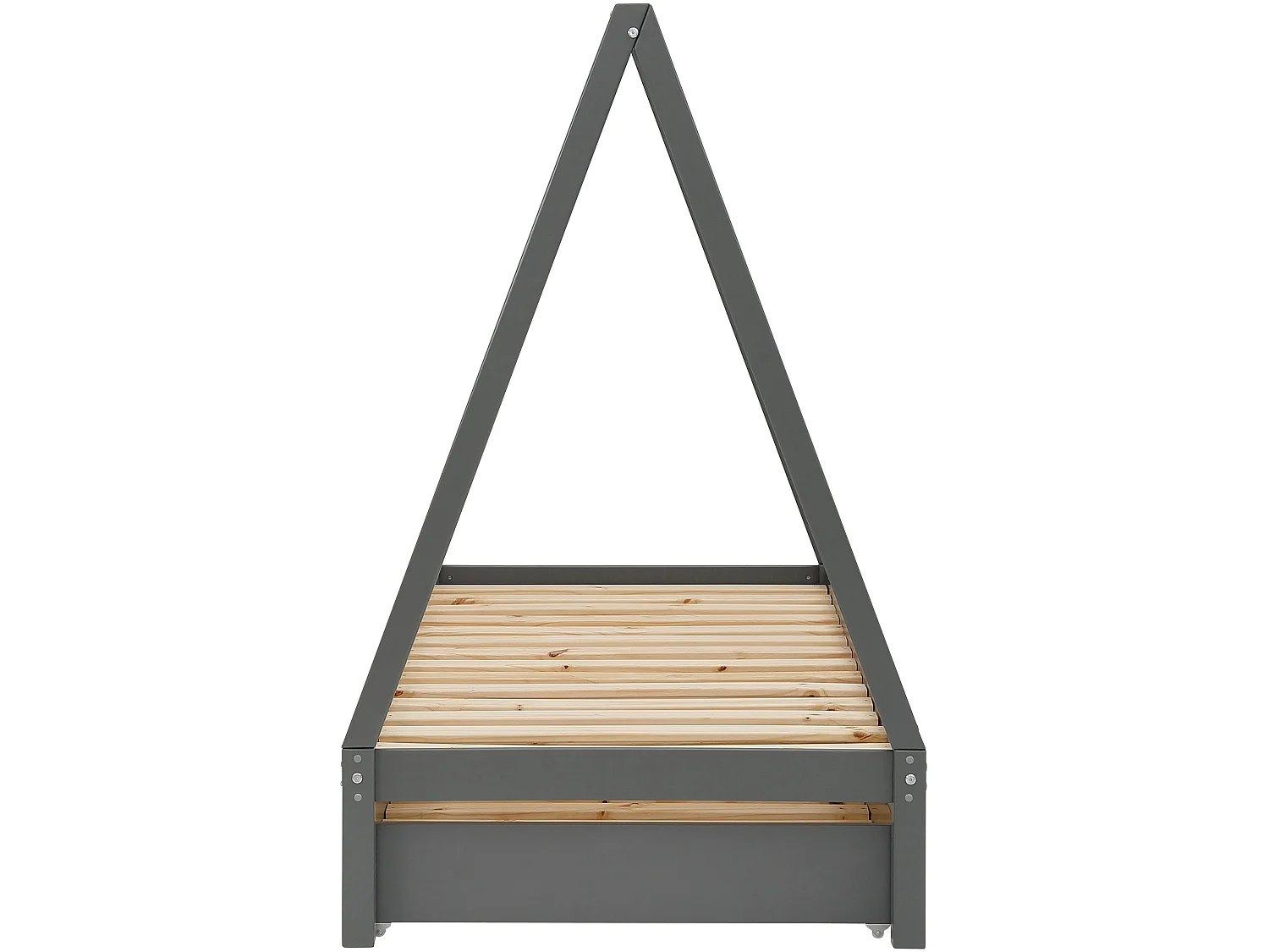 Alpi|Lit tipi gigogne en bois gris 90x200