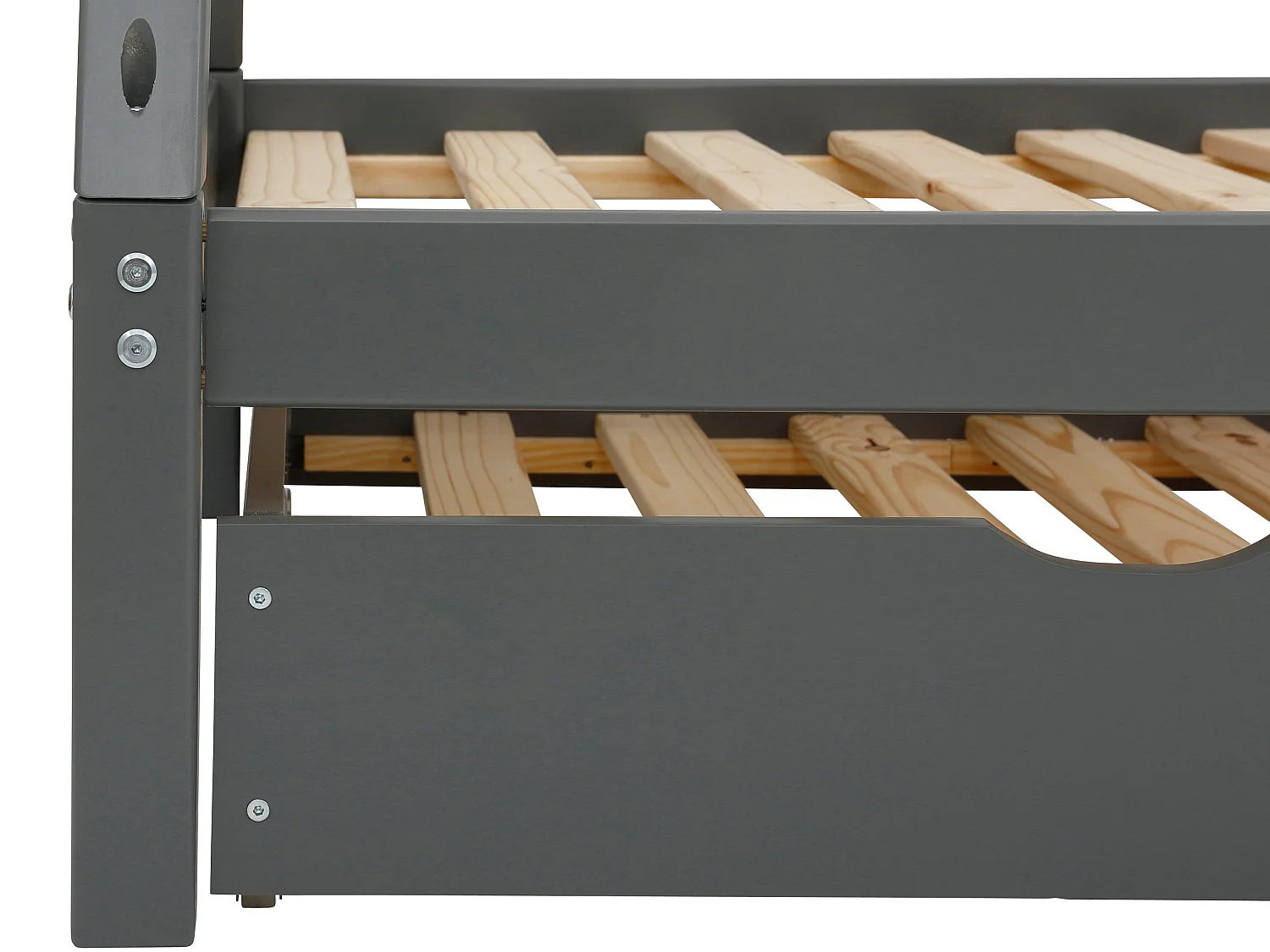 Alpi|Lit tipi gigogne en bois gris 90x200