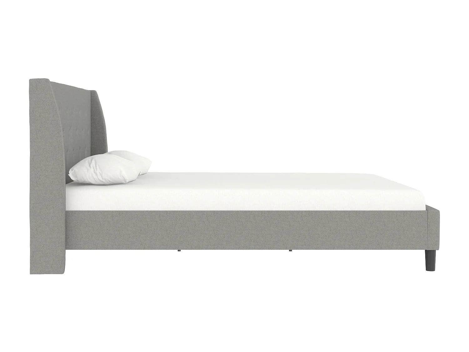 Her Majesty|Lit 140x200 cm en tissu Gris clair