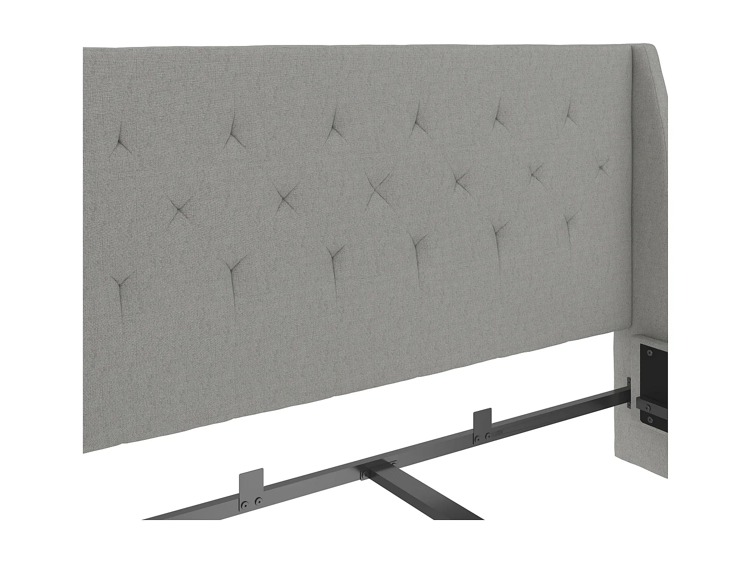 Her Majesty|Lit 140x200 cm en tissu Gris clair