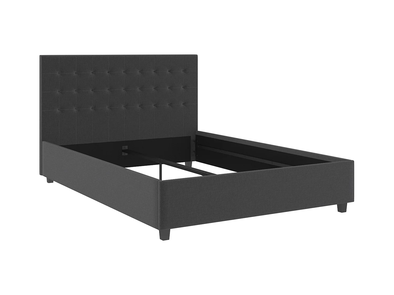 Emily|Lit en tissu anthracite 140x200