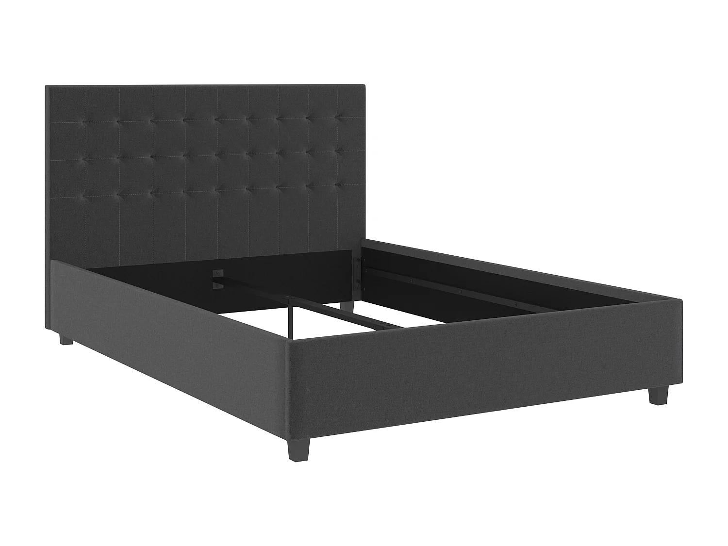 Emily|Lit en tissu anthracite 140x200