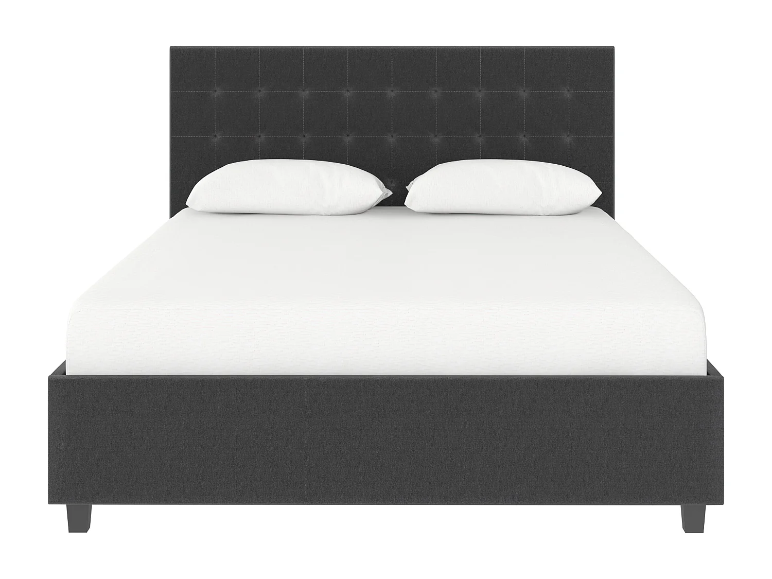 Emily|Lit en tissu anthracite 140x200