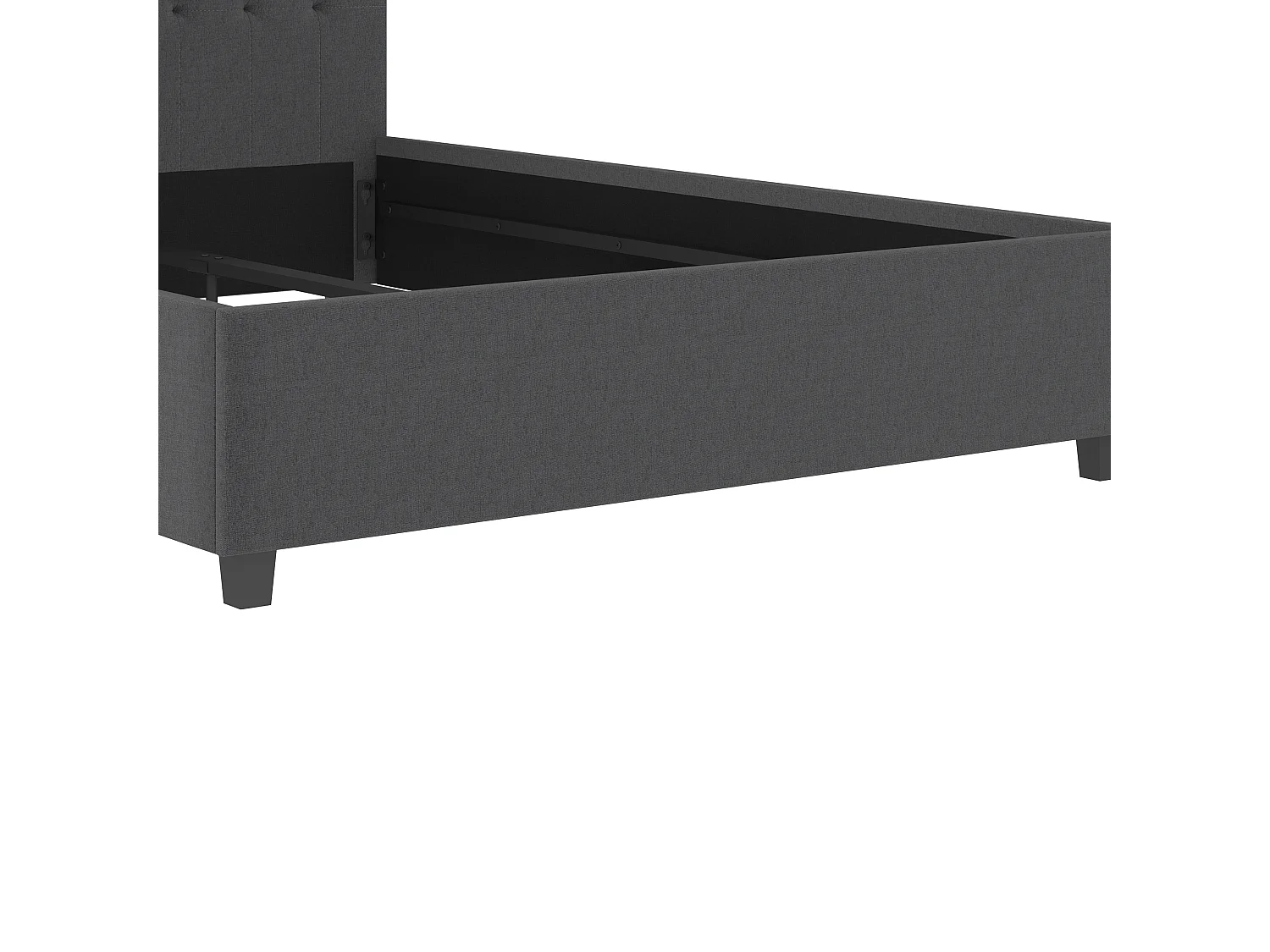 Emily|Lit en tissu anthracite 140x200