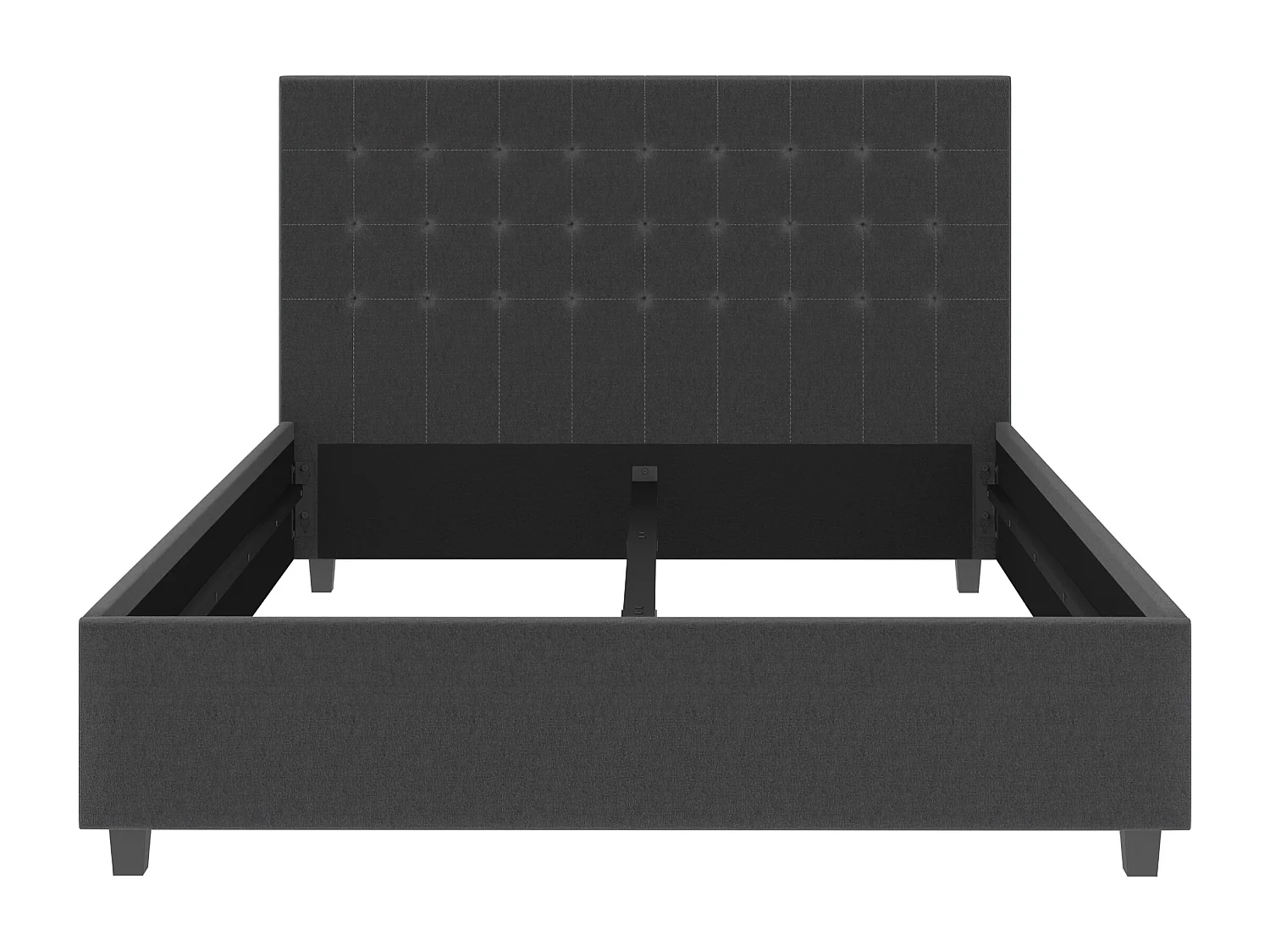 Emily|Lit en tissu anthracite 140x200