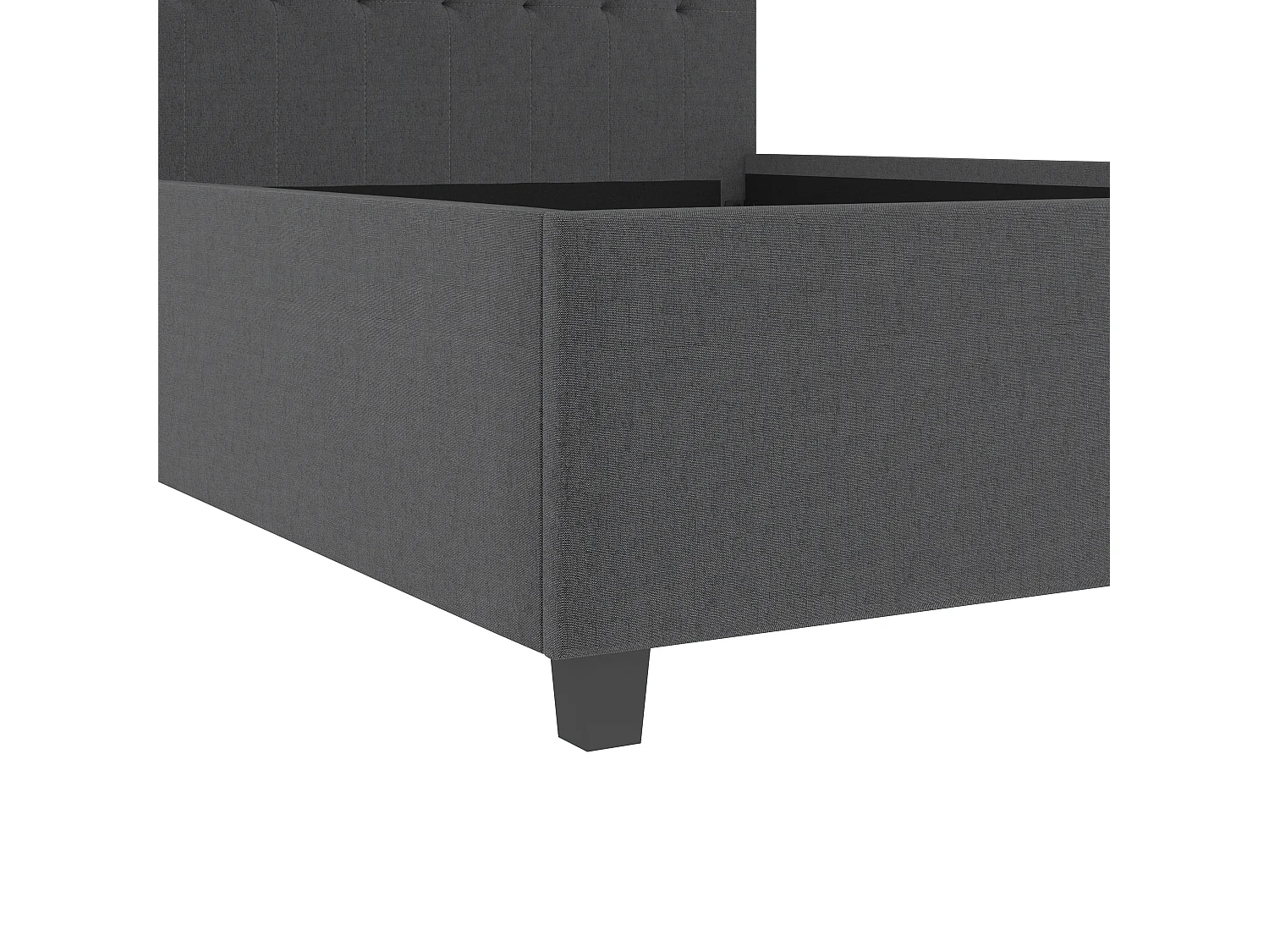 Emily|Lit en tissu anthracite 140x200