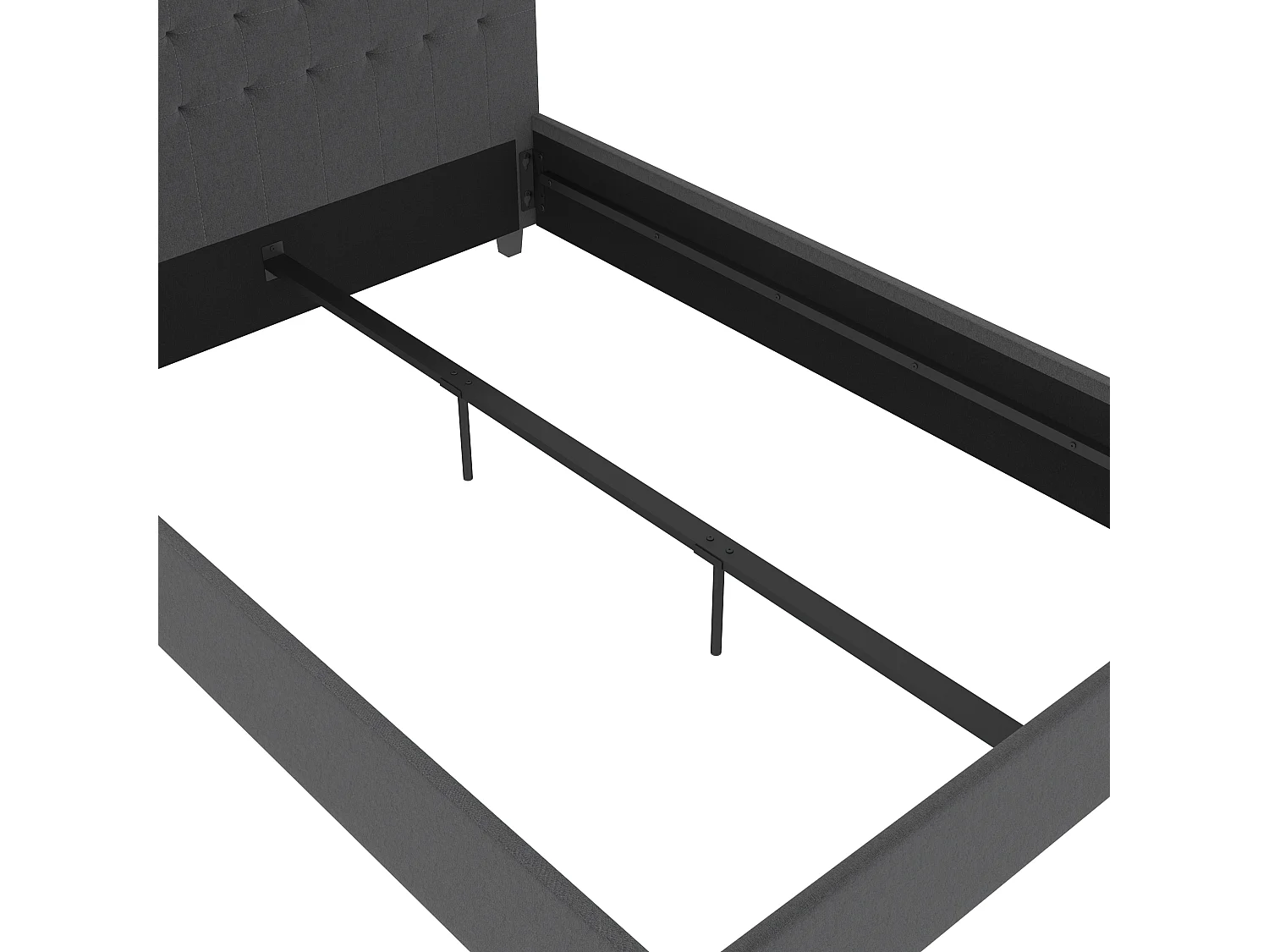 Emily|Lit en tissu anthracite 140x200