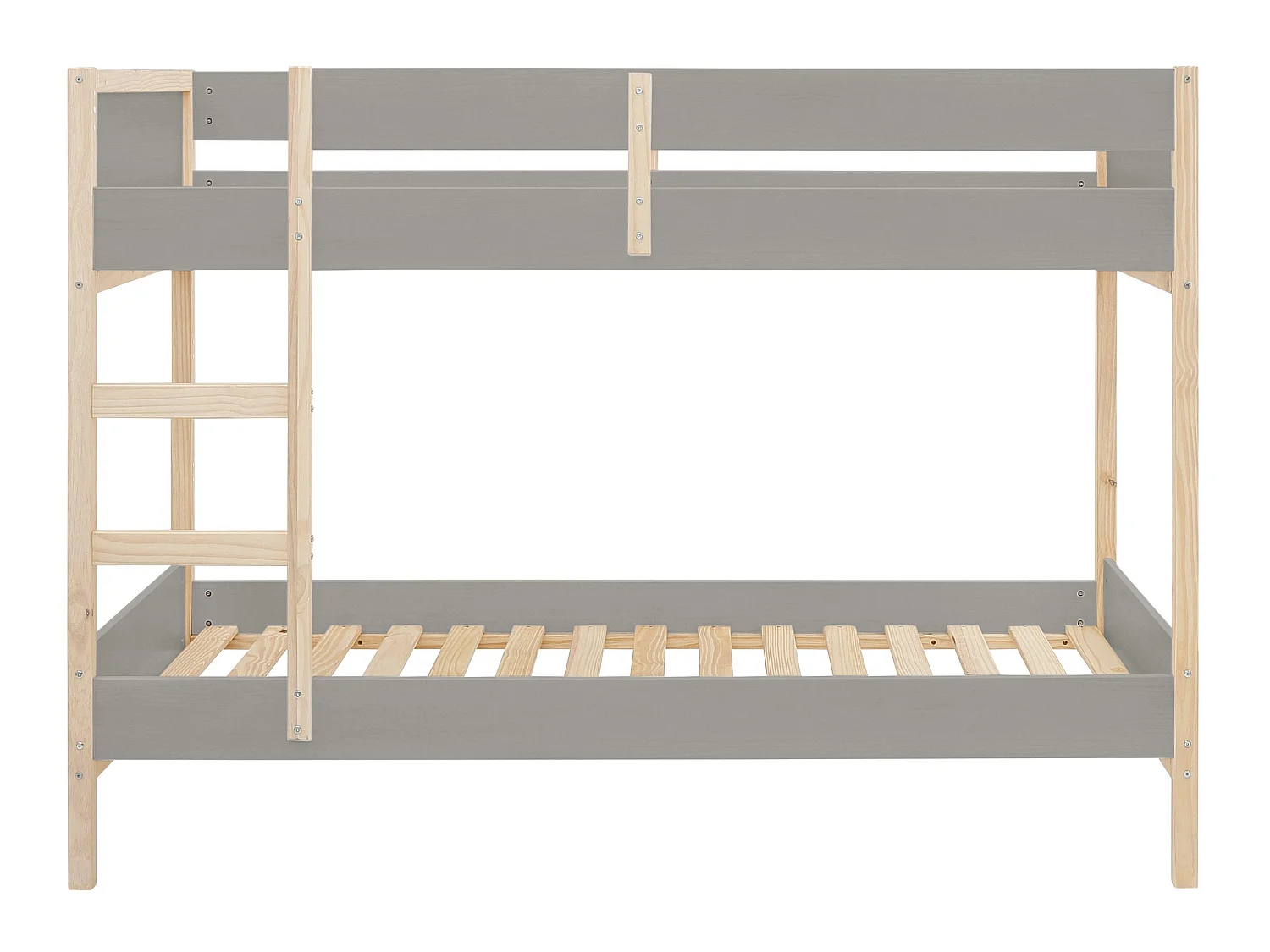 Square Line|Lit superposé en bois gris 90x200