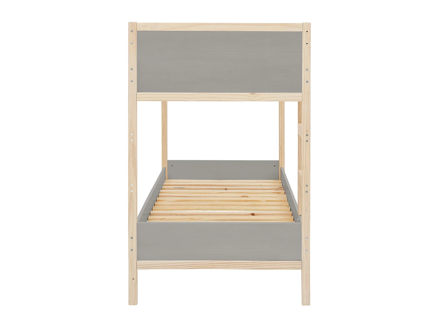 Square Line|Lit superposé en bois gris 90x200