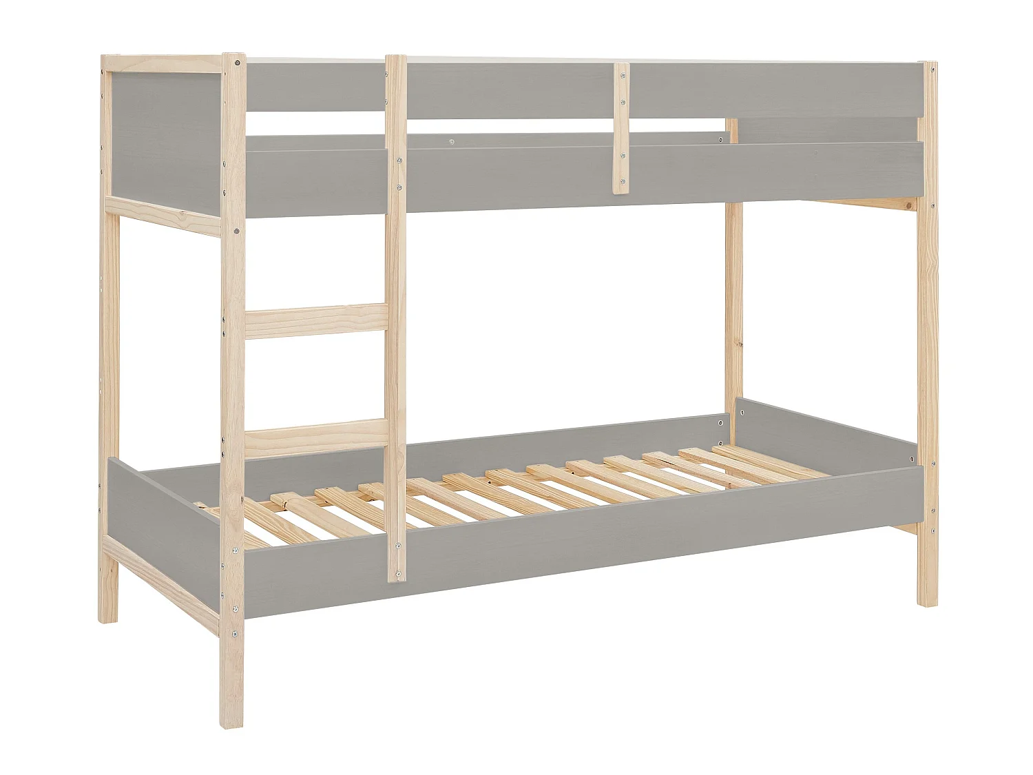Square Line|Lit superposé en bois gris 90x200