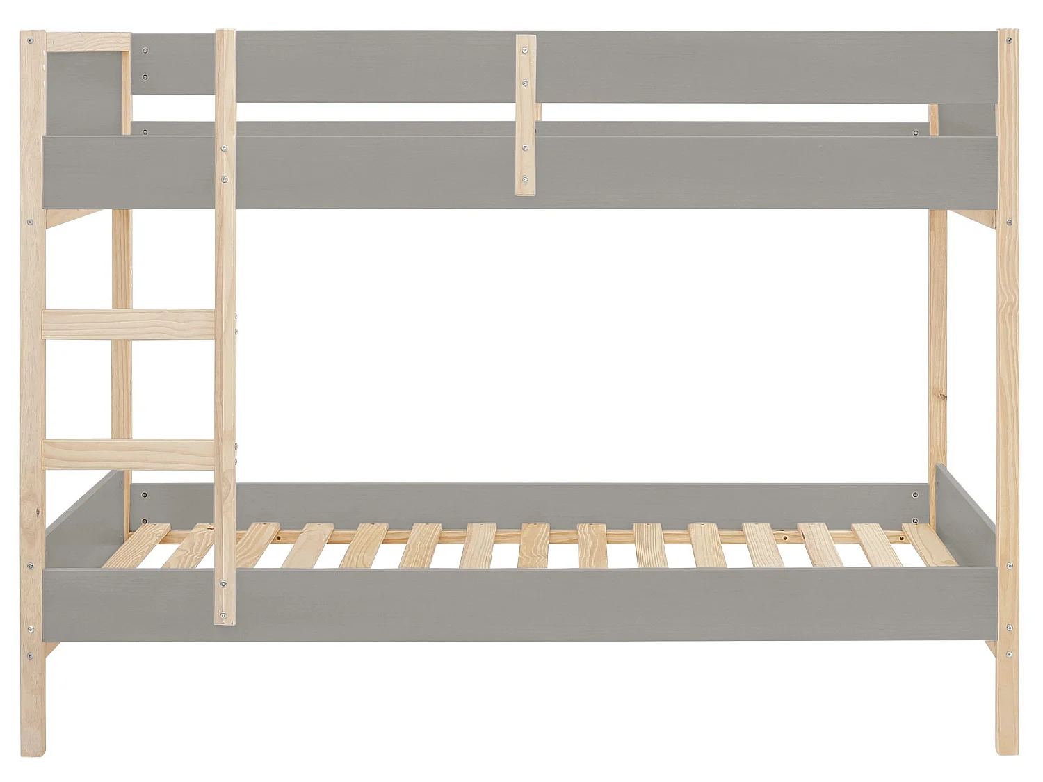 Square Line|Lit superposé en bois gris 90x200