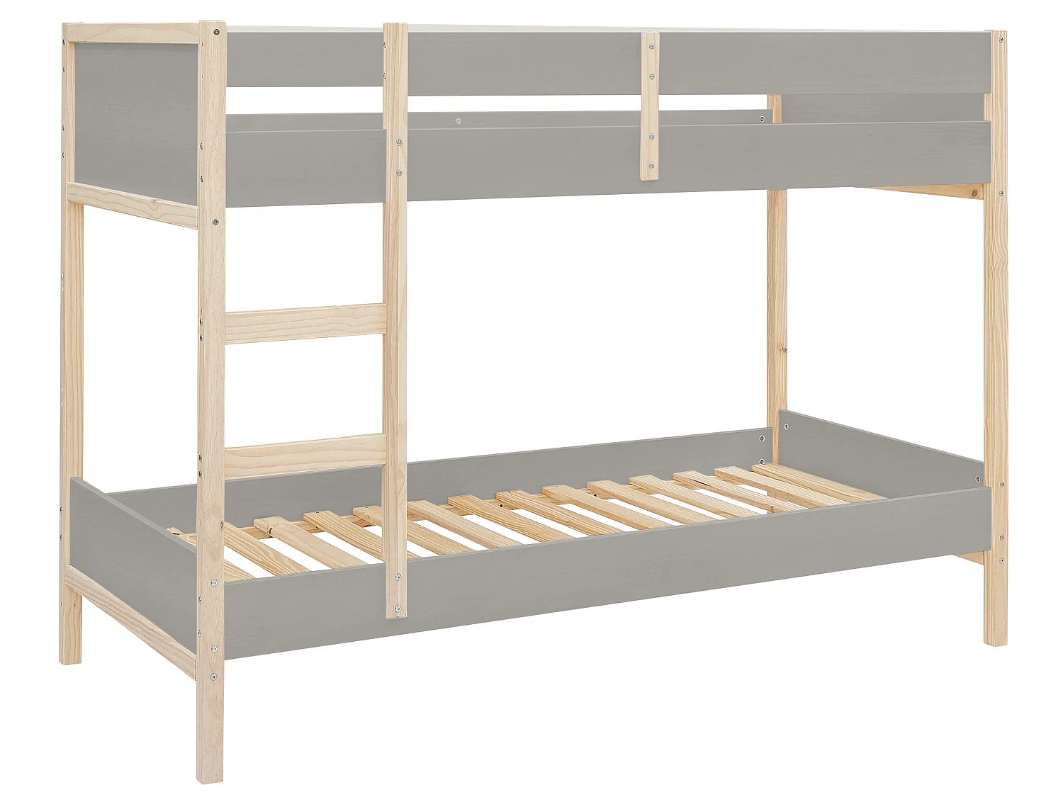Square Line|Lit superposé en bois gris 90x200