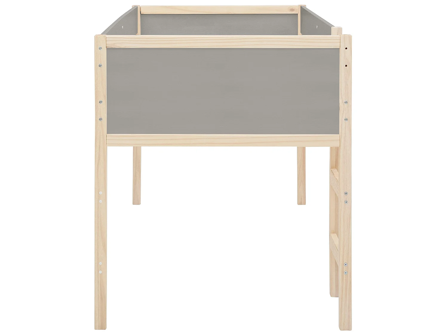 Linha Quadrado | Cama de Casal 90x200 cm Cinza em madeira