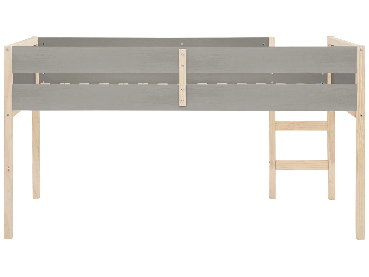 Linha Quadrado | Cama de Casal 90x200 cm Cinza em madeira