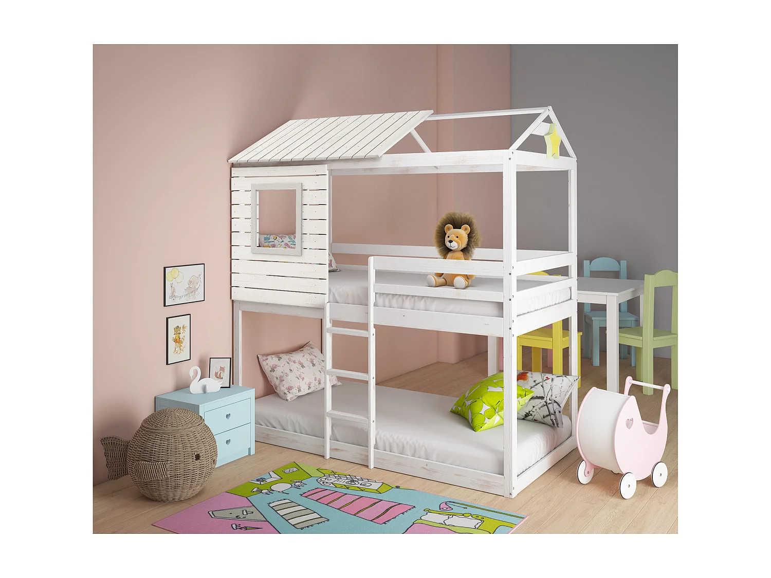 Letto a castello bianco