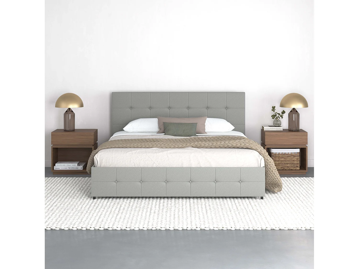 Rosetta 180x200 4 cassetti Grigio Chiaro