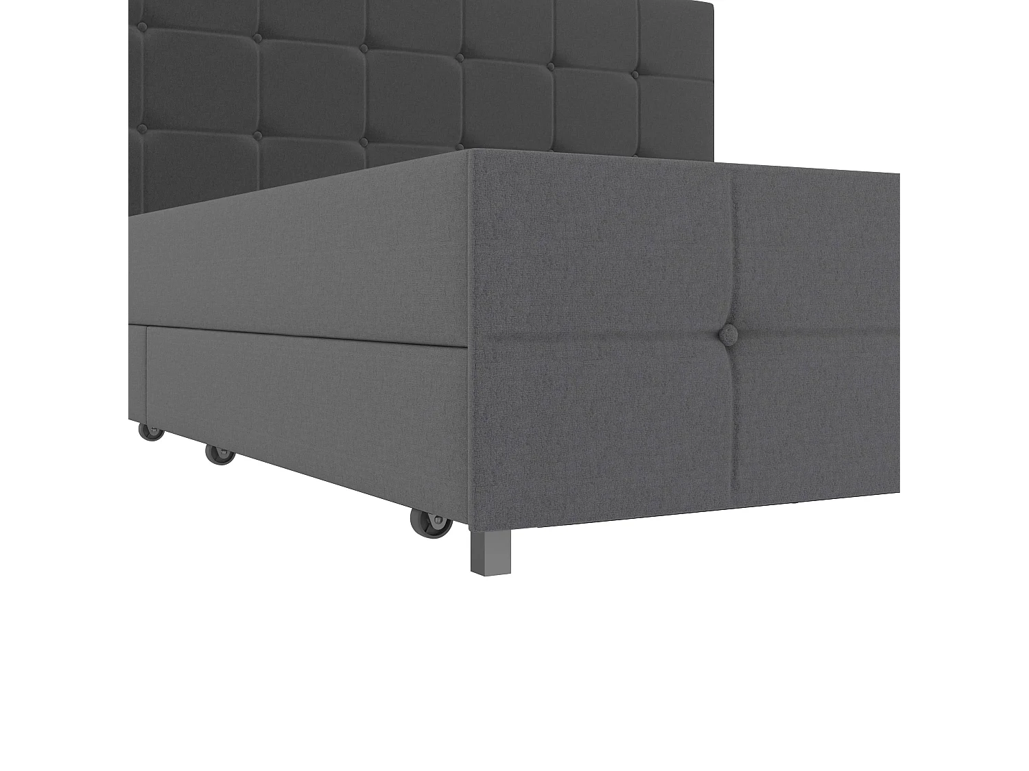 Rose|Lit 180x200 cm avec 4 tiroirs en tissu anthracite