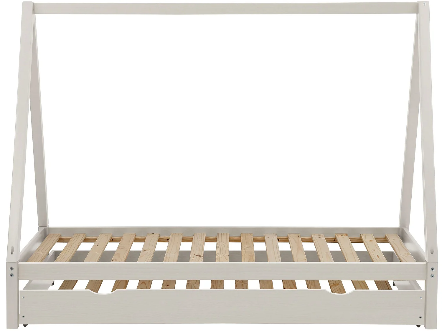 Alpi|Lit tipi gigogne en pin blanc 90x200