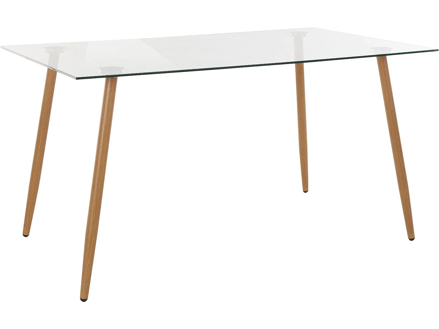 Miller | Table de salle à manger 140 cm en verre/chêne