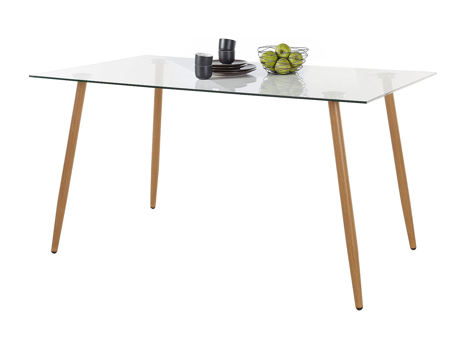 Miller | Mesa de Jantar 140 cm em GlassOak