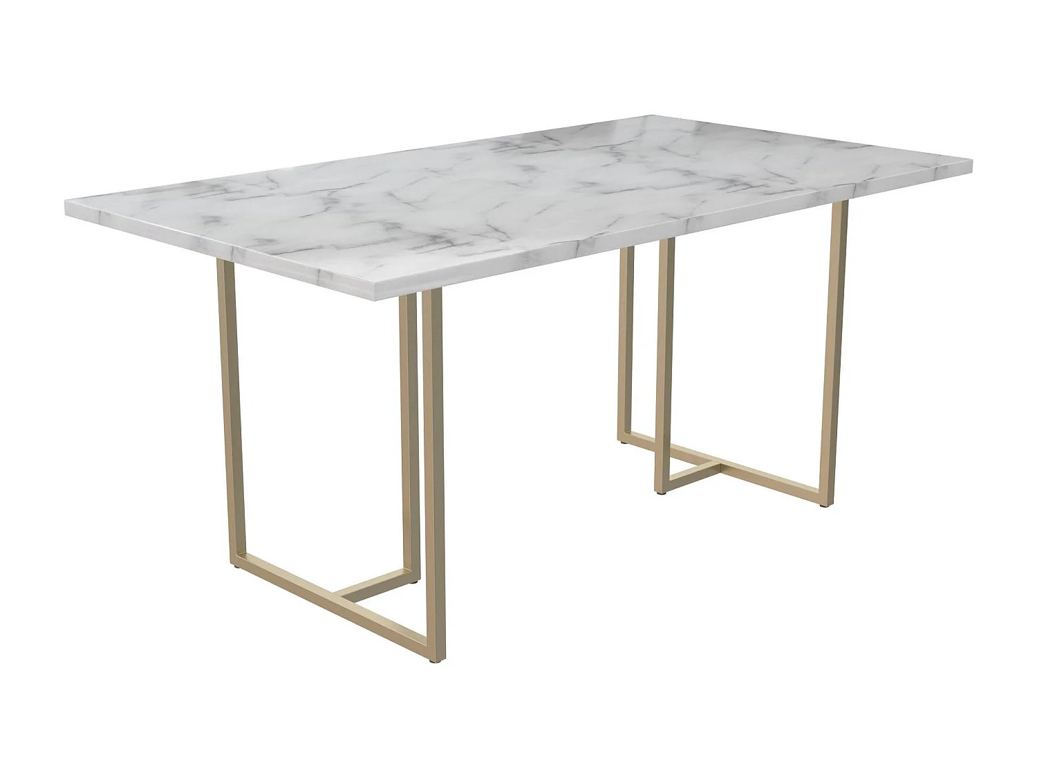 Astor | Table à manger en MDF marbre blanc
