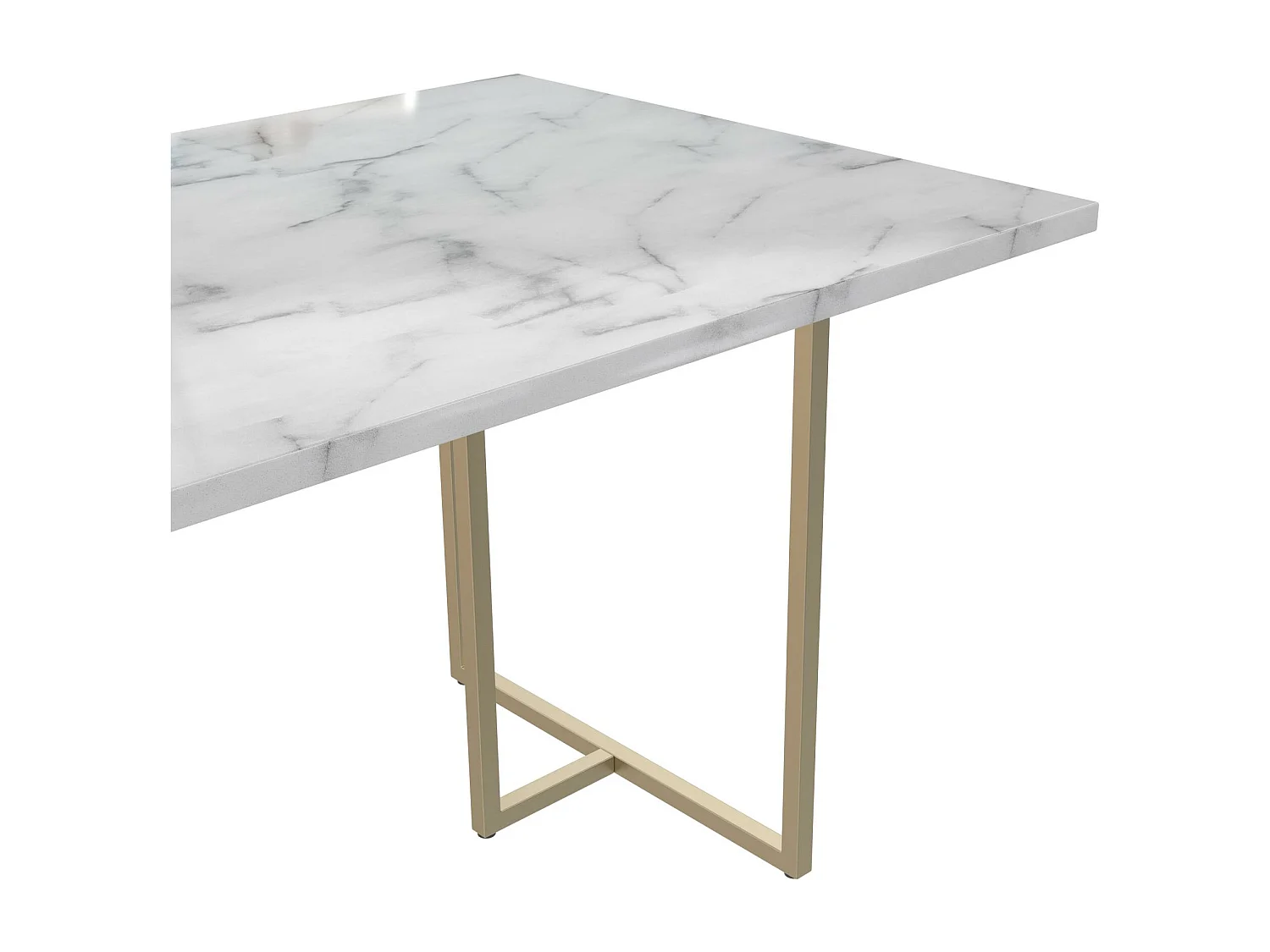 Astor | Table à manger en MDF marbre blanc