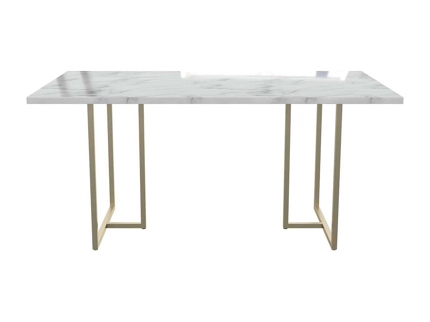 Astor | Table à manger en MDF marbre blanc