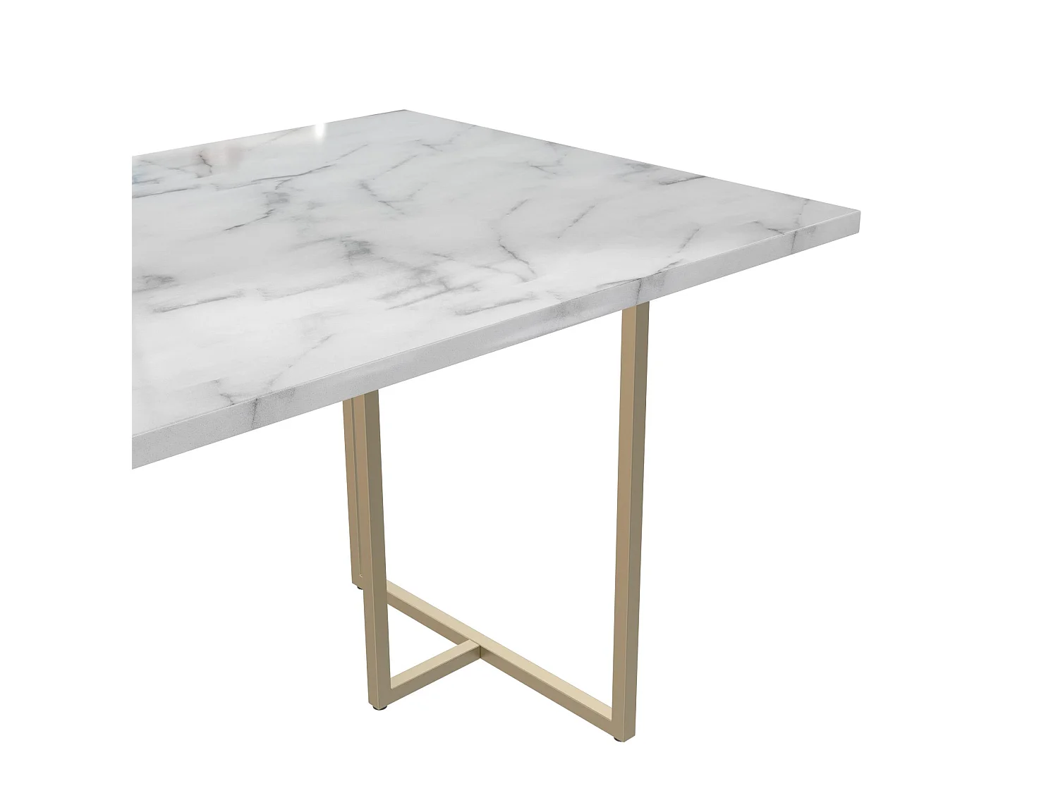 Esstisch aus weißem MDF-Marmor
