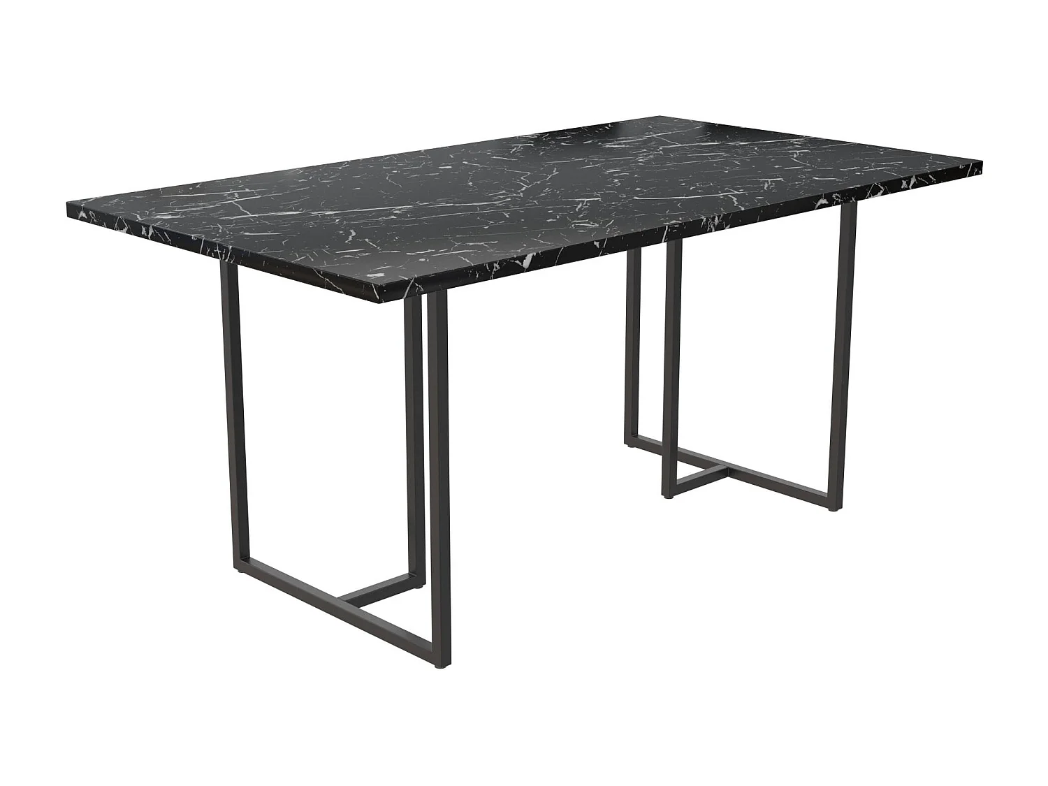 Astor | Table à manger en MDF marbre noir