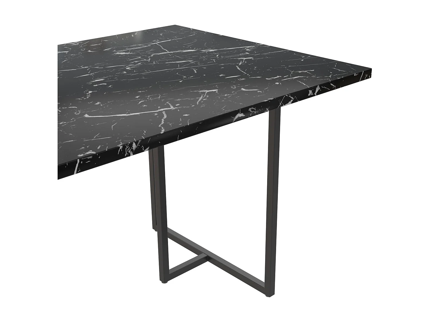 Astor | Table à manger en MDF marbre noir