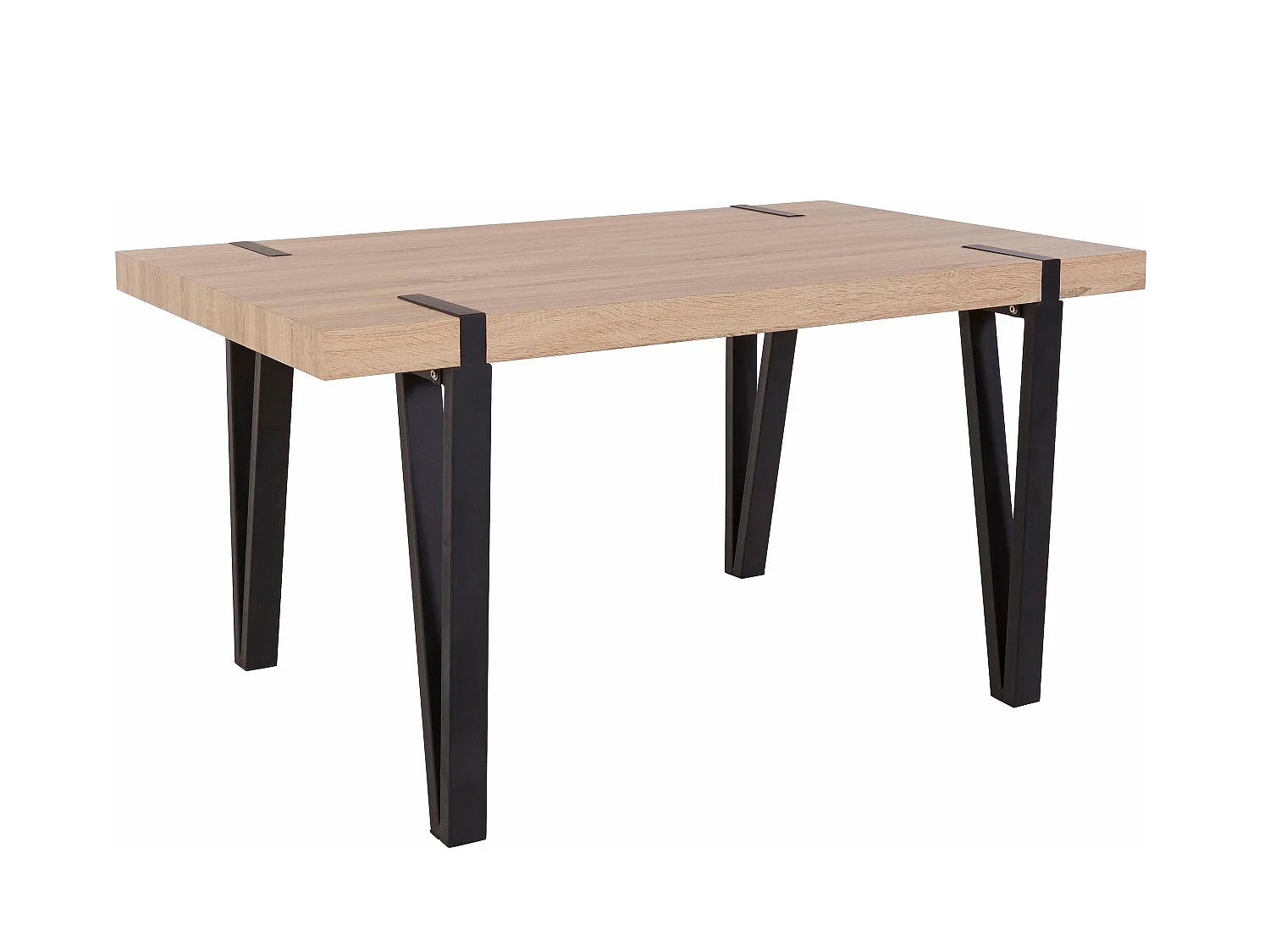 Sanchez|Table à manger en effet bois noir 6 personnes L150
