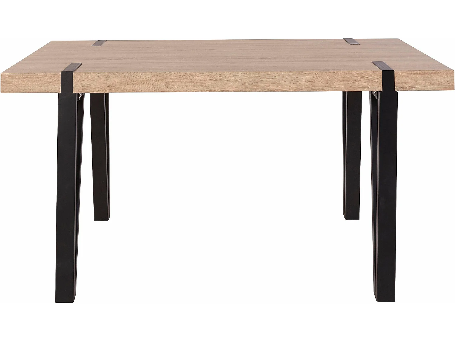 Sanchez|Table à manger en effet bois noir 6 personnes L150