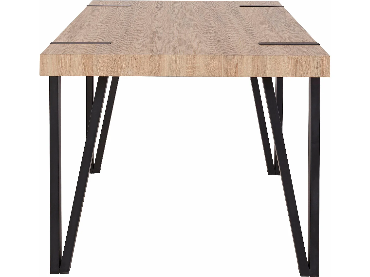 Sanchez|Table à manger en effet bois noir 6 personnes L150