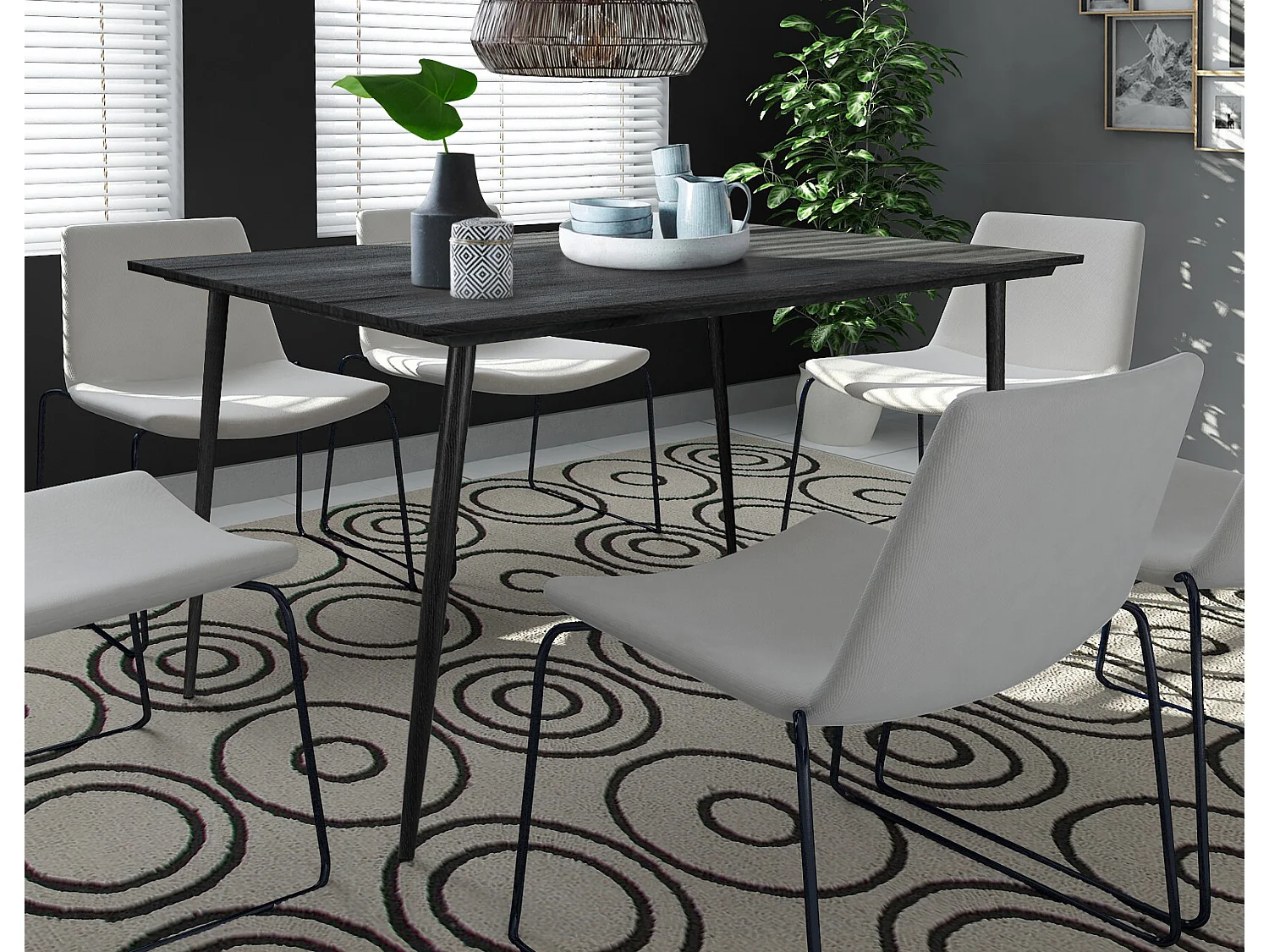 Tisch 120 cm Schwarz Schwarz