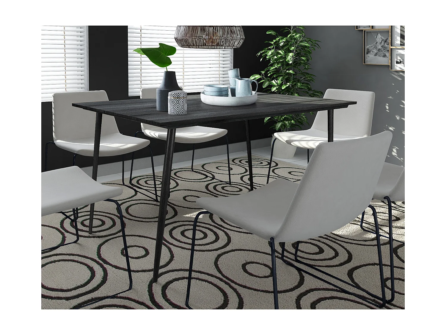 Tisch 120 cm Schwarz Schwarz