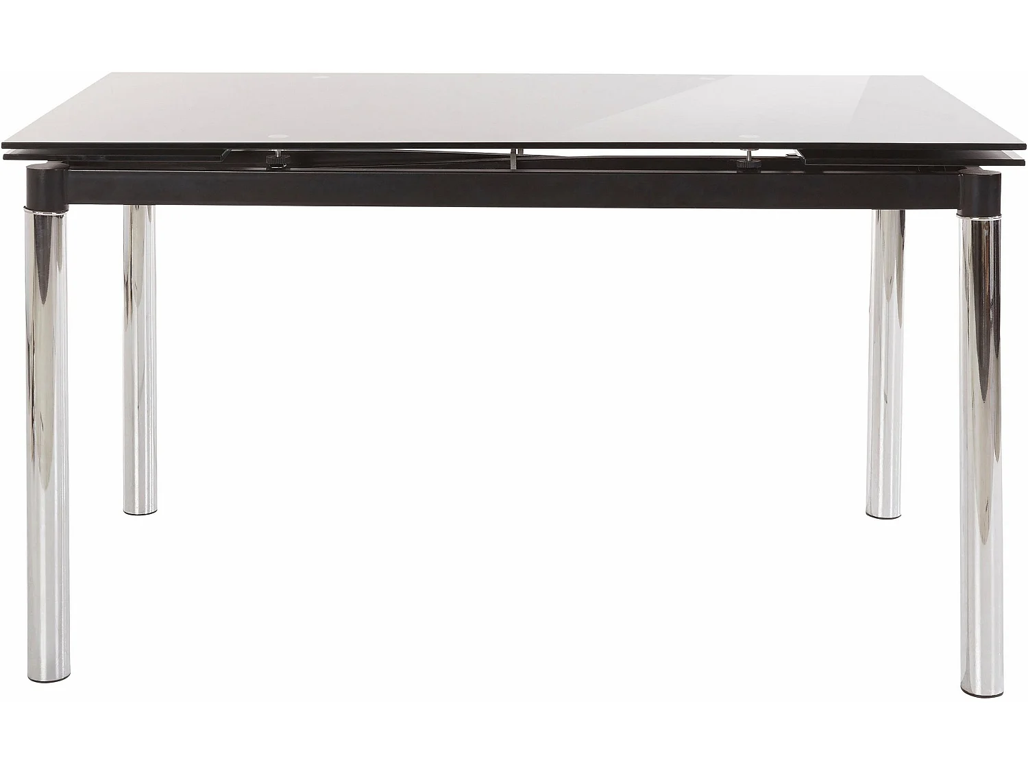 Nelson | Table de salle à manger en noir avec plateau en verre