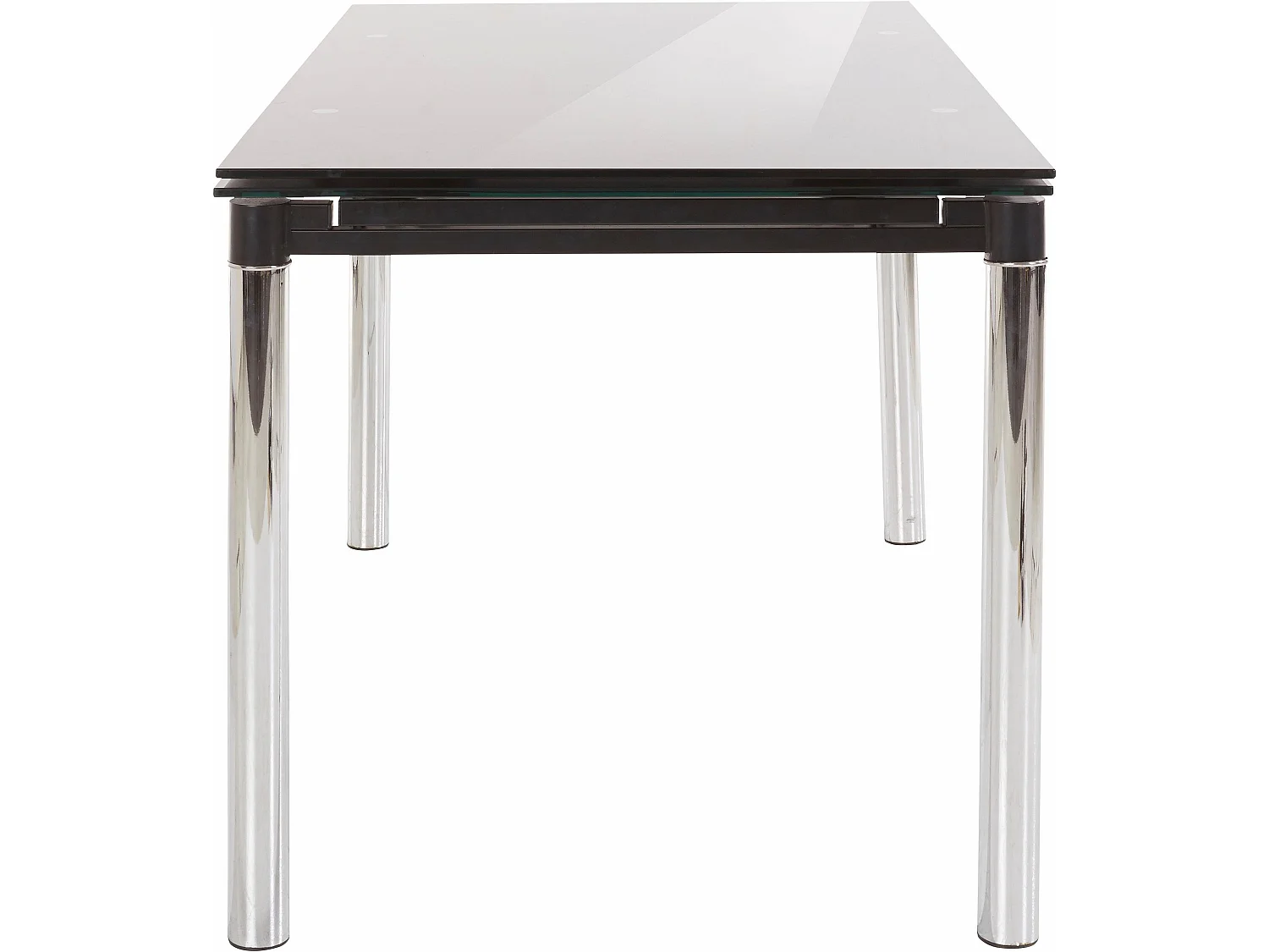 Nelson | Table de salle à manger en noir avec plateau en verre