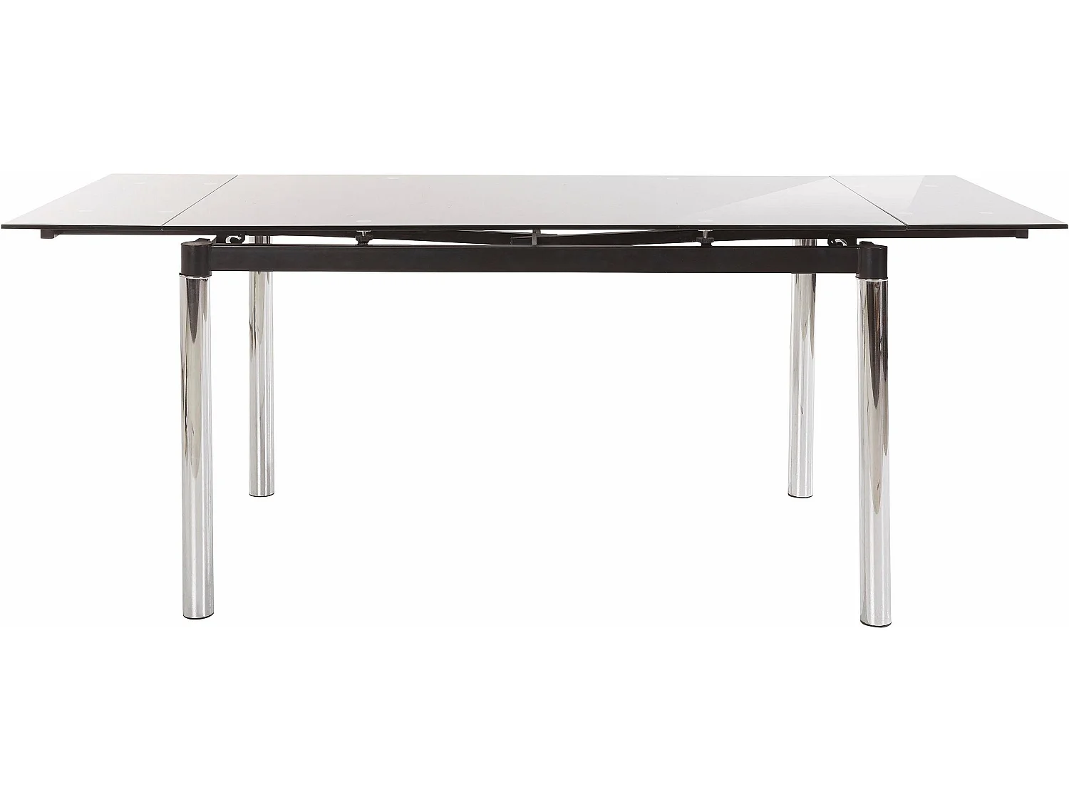 Nelson | Table de salle à manger en noir avec plateau en verre