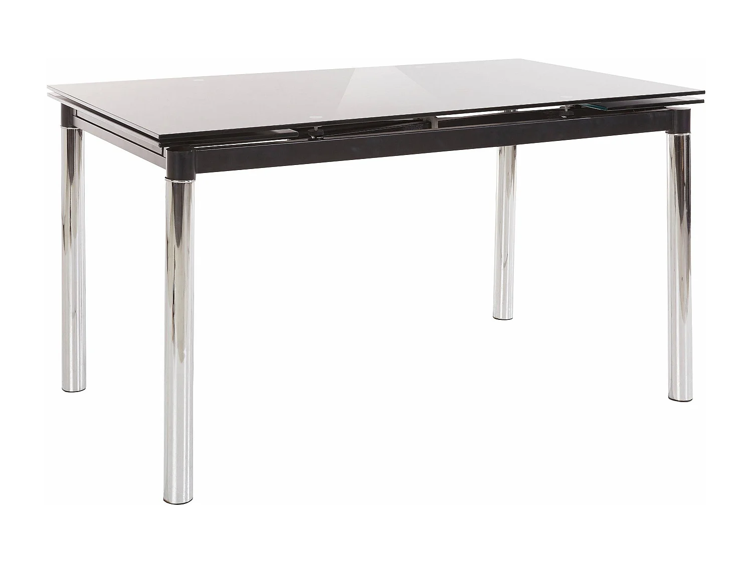 Nelson | Table de salle à manger en noir avec plateau en verre