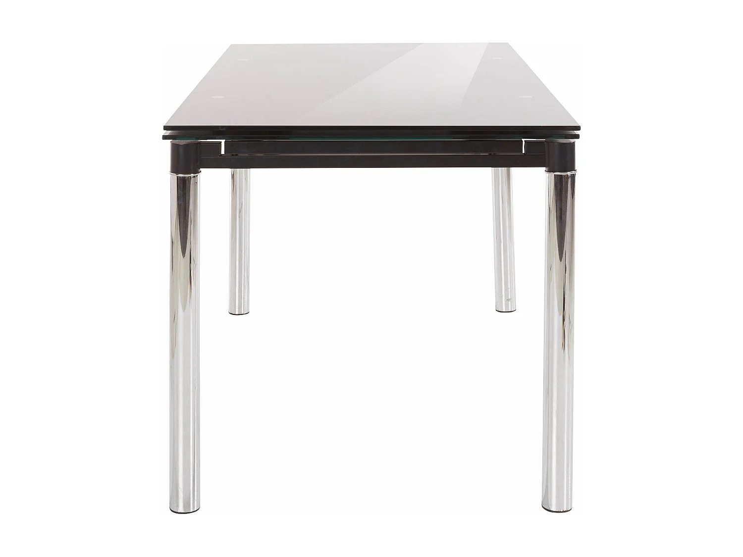 Nelson | Table de salle à manger en noir avec plateau en verre