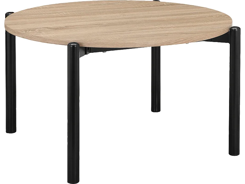 Caleb Salontafel Ã˜80 Wild Eiken Zwart