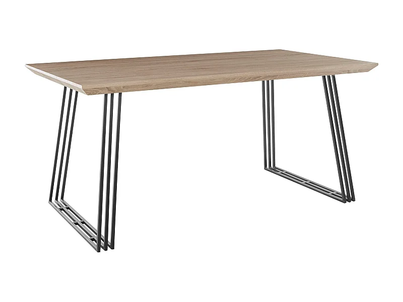 Kairo|Table à manger en effet chêne noir 6 personnes L160