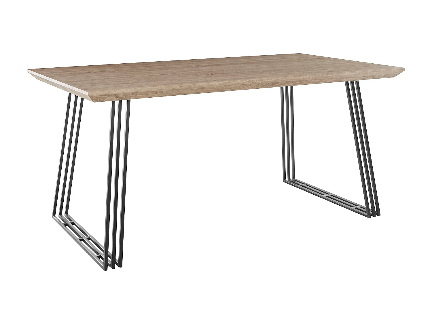 Kairo|Table à manger en effet chêne noir 6 personnes L160