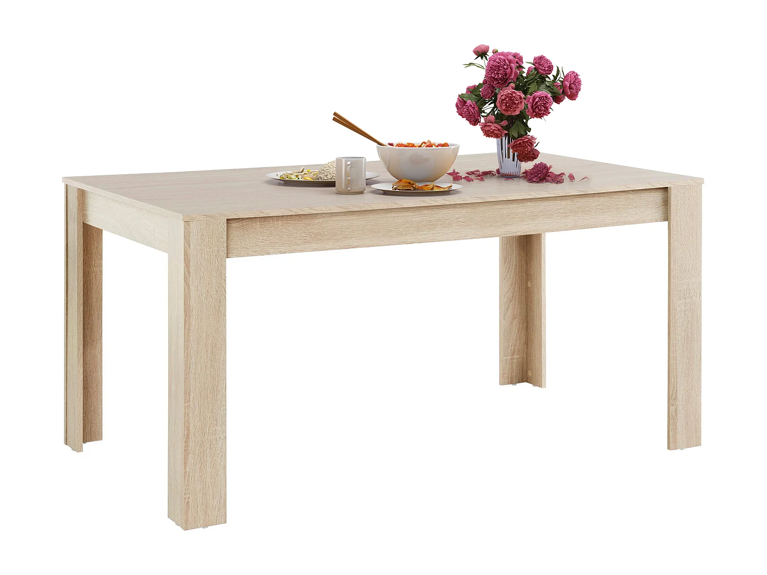 Lynn|Table à manger en mélaminé 8 personnes L160