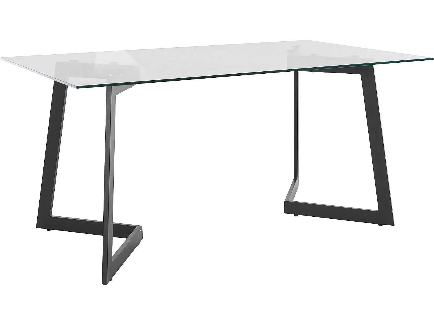 Tina | Mesa de Jantar em Vidro 160x90 cm 6 lugares Estrutura Preto