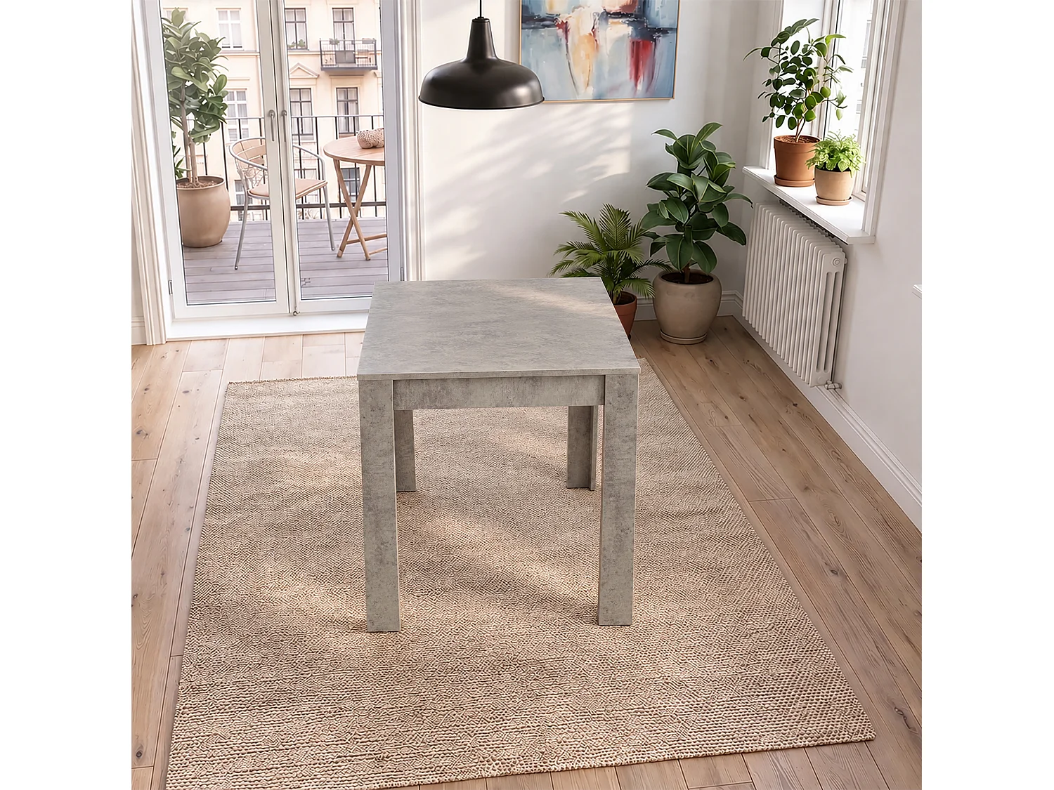 Lynn|Table à manger en effet béton 4 personnes L80