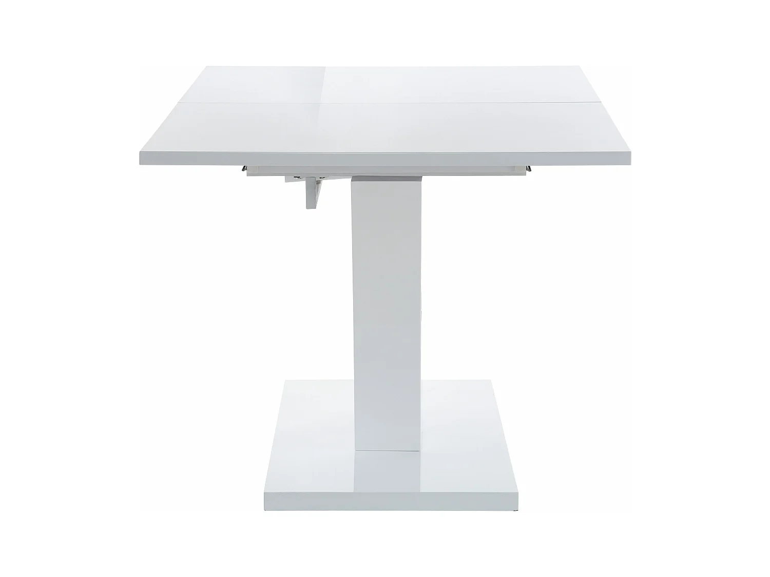 Andy|Table à manger en blanc brillant avec rallonge 6 personnes L140
