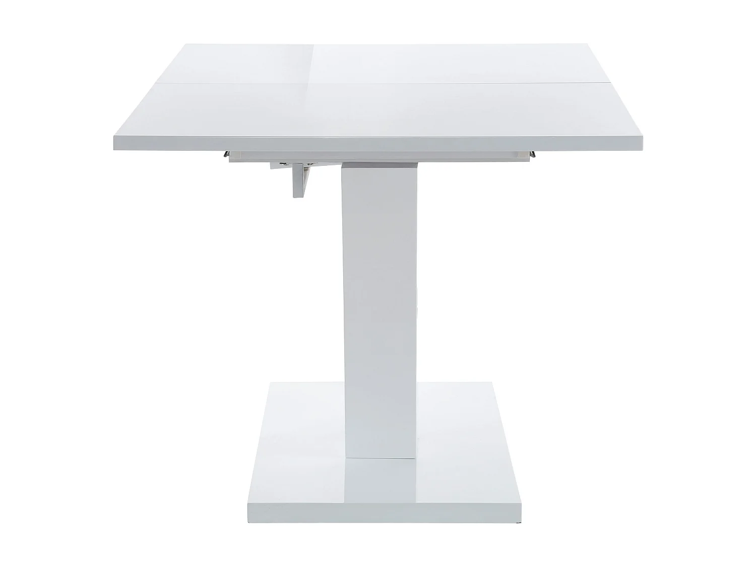 Andy|Table à manger en blanc brillant avec rallonge 6 personnes L140